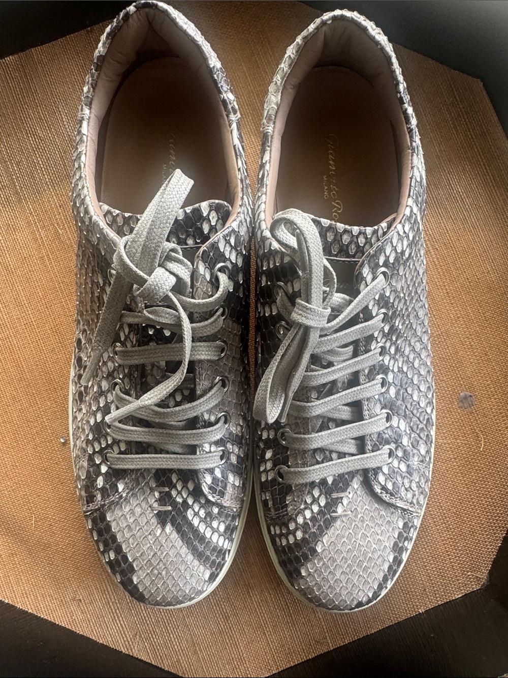 Gianvito Rossi Gray Low Top Python Sneaker Sneakers